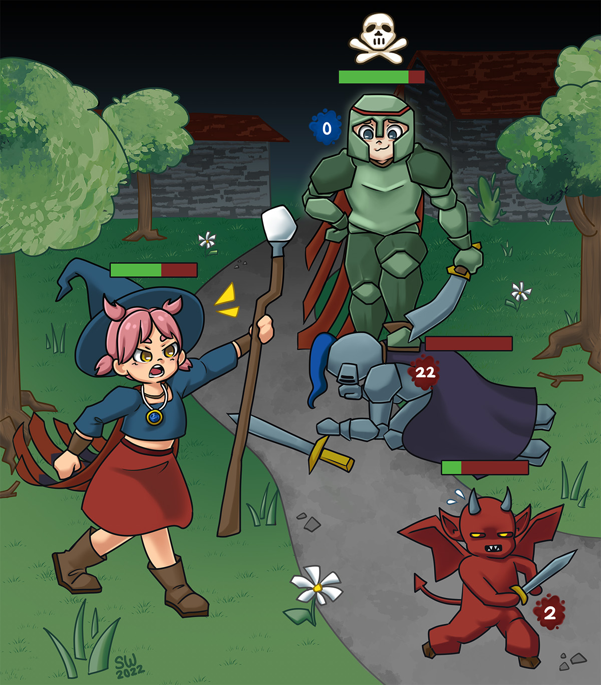 An illustration of mine and my ex's characters.