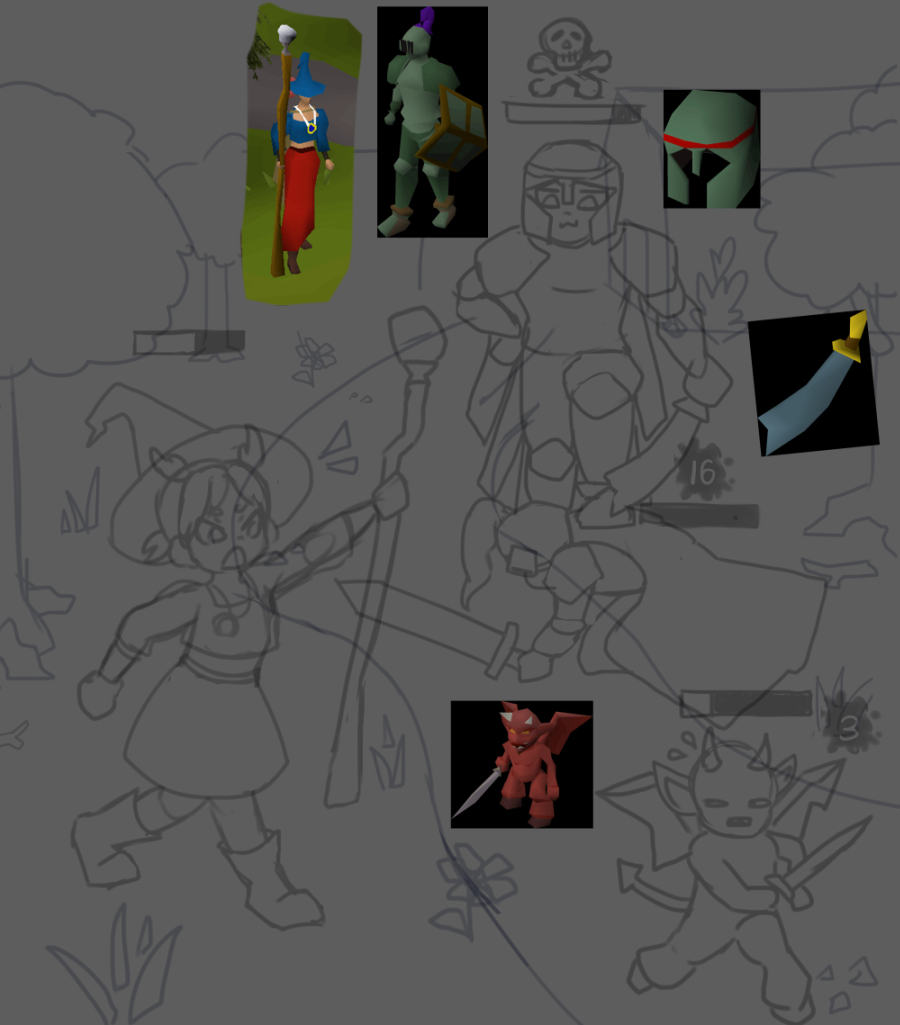 The first sketch of the drawing