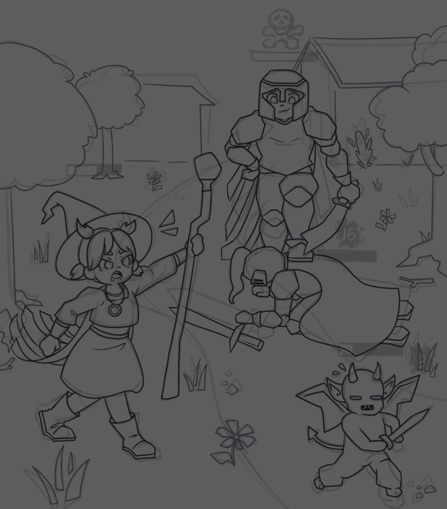 The finished line art before adding colour