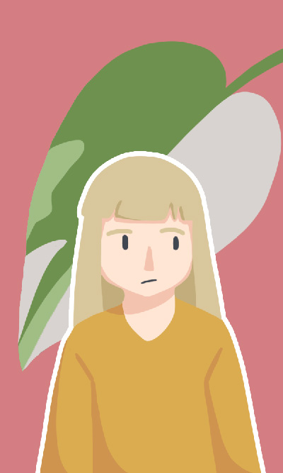 Illustration representing bipolar using a pothos leaf